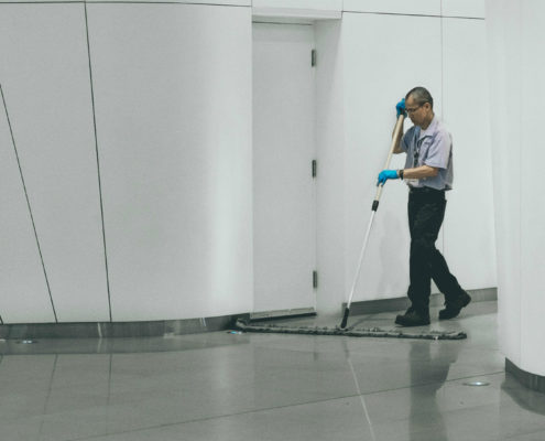 day-porter cleaning a commercial business