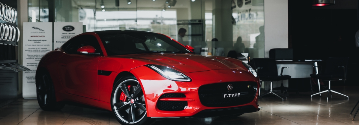 Jaguar F Type in auto showroom