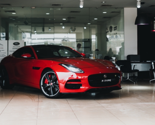 Jaguar F Type in auto showroom