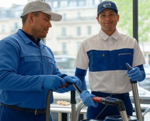 commercial cleaning employees of a local cleaning company