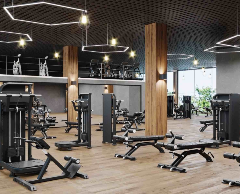 a fitness centre after receiving commercial gym cleaning services by Sunset Quality Cleaning in Kitchener-Waterloo