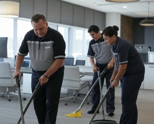 local commercial cleaning company performing an office cleaning