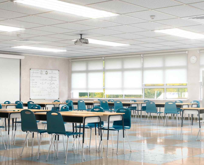 high school classroom after professional commercial cleaning services in Kitchener Waterloo