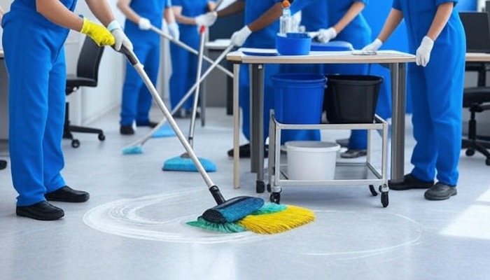 specialized industry commercial cleaning being performed 