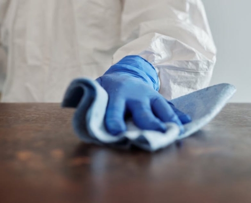 spring cleaning being performed on a business