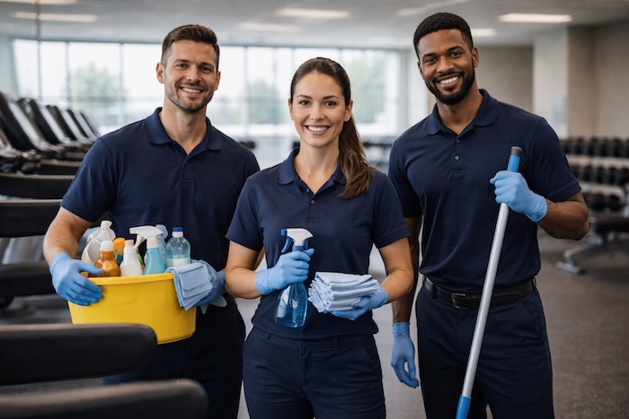 Professional commercial cleaning team providing gym cleaning services in Kitchener-Waterloo