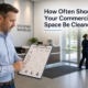 Facility manager reviewing a commercial cleaning schedule for a professional office cleaning plan in Kitchener-Waterloo.